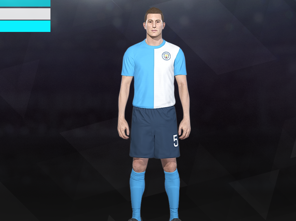 Captura recomendada del editor antes de aplicar el kit, mostrando colores de camiseta, pantalón y medias todavía editables.