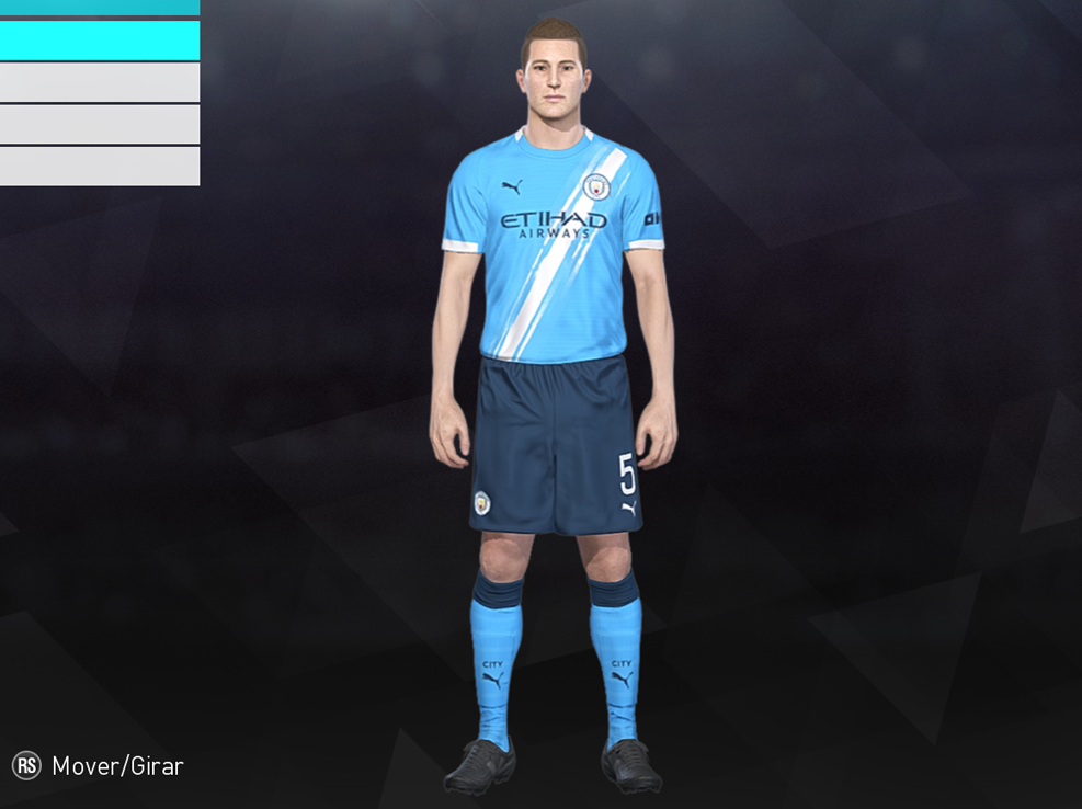 Captura recomendada del editor de uniformes de PES 2018, mostrando camiseta, pantalón, medias y cuello.